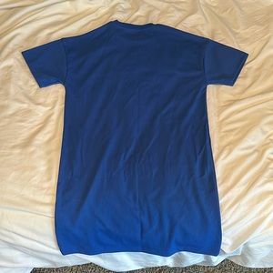 Adidas Original Trefoil Blue Ribbed Sort T Shirt Dress